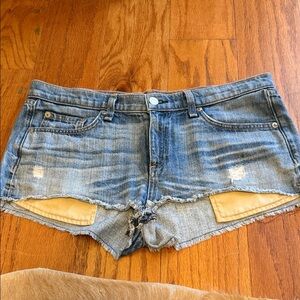rag & bone Frayed Blue Jean Shorts